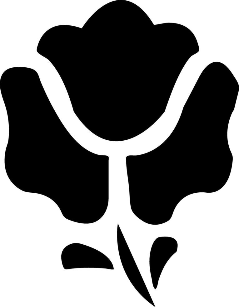 Rose Icon on Black and White Backgrounds Illustration vector