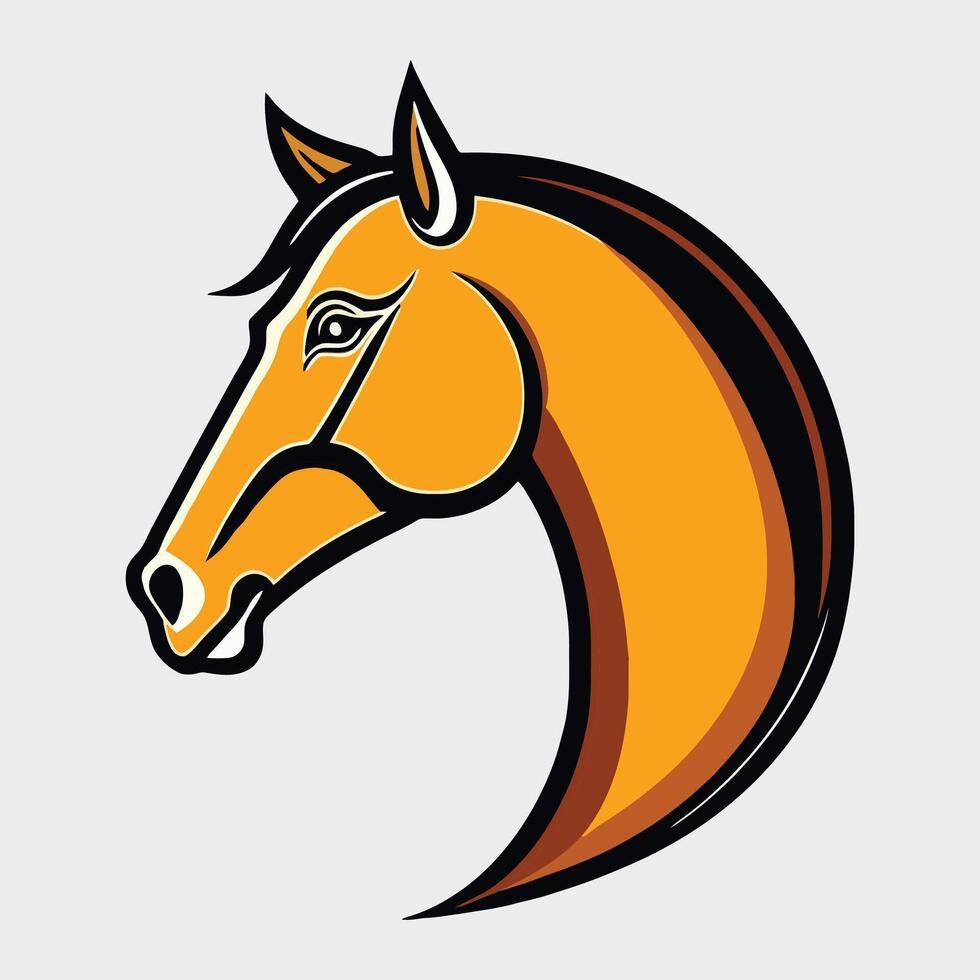 horse head illustration logo icon vector