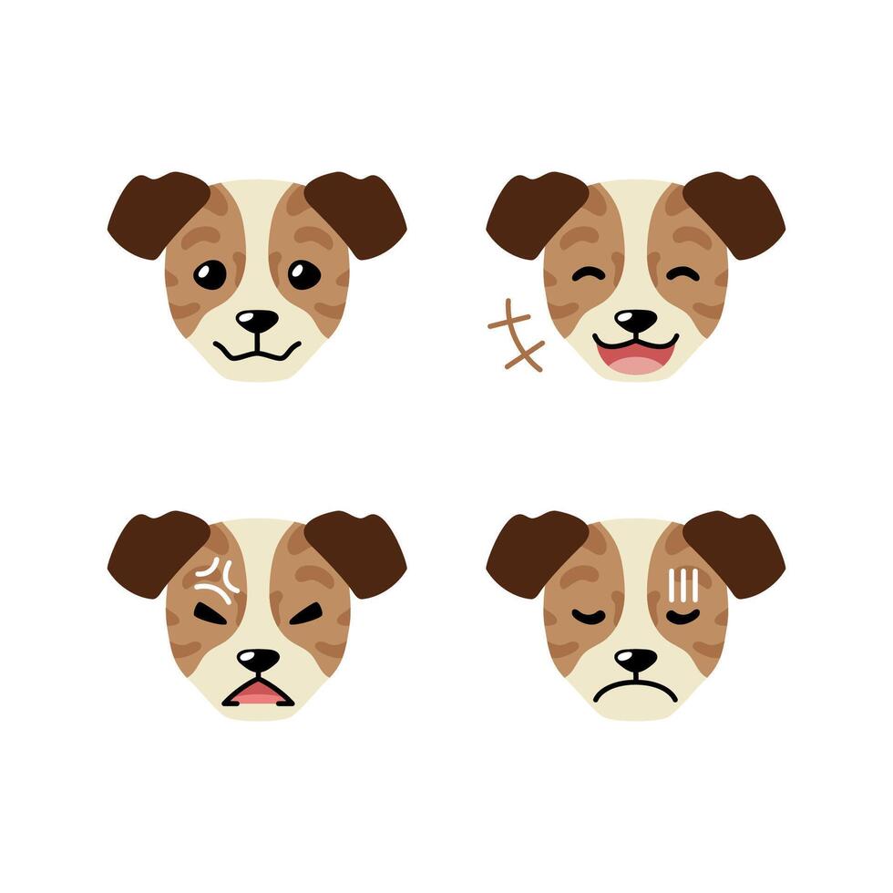 Set of character dog faces showing different emotions vector