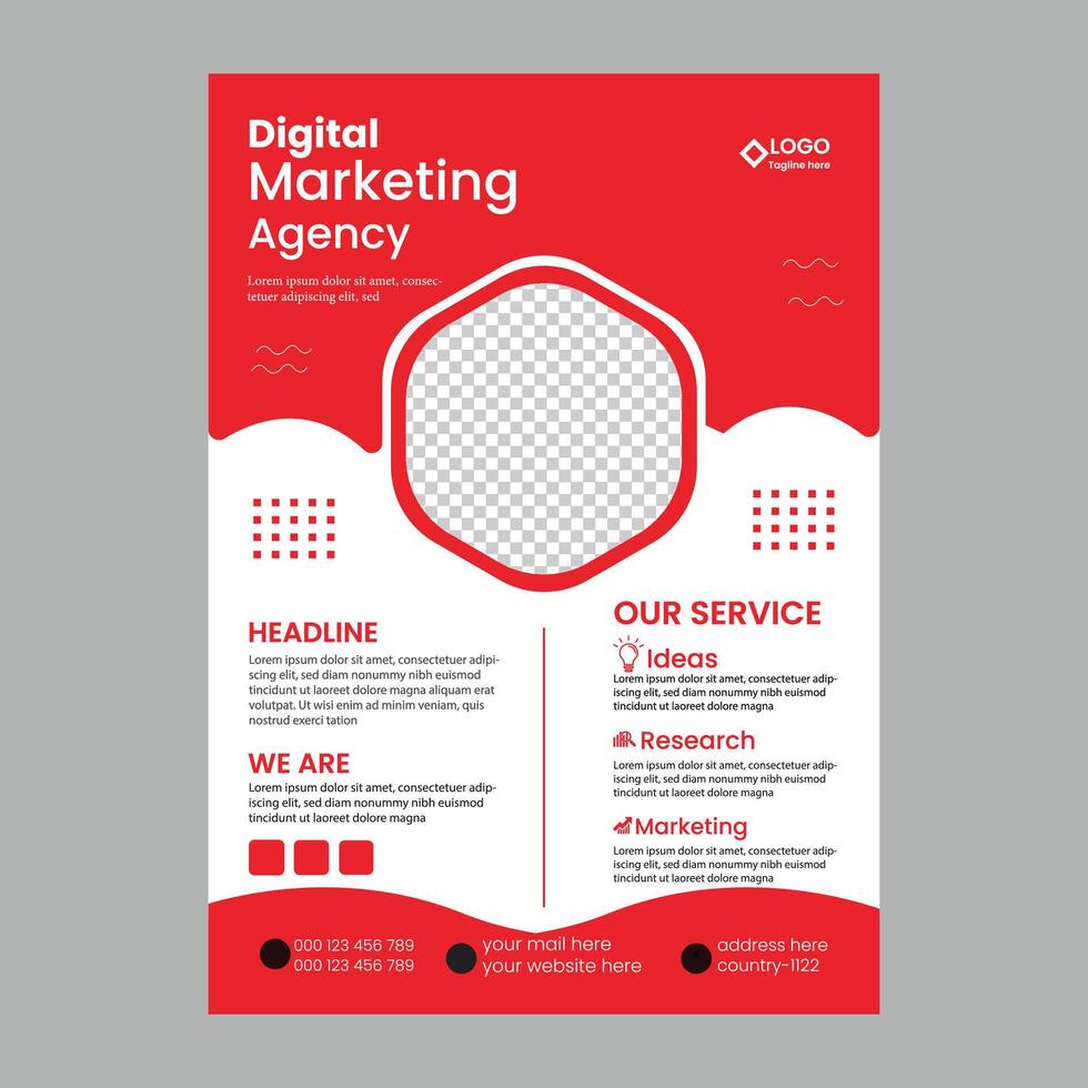 digital marketing flyer design vector