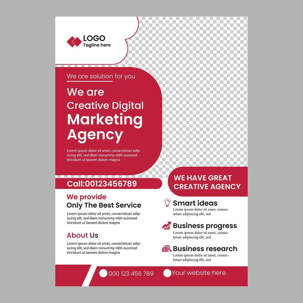 digital marketing flyer design vector