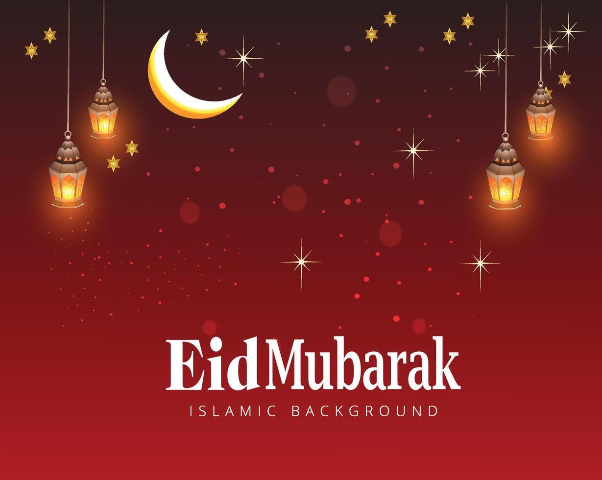 eid Mubarak hermosa bandera vector