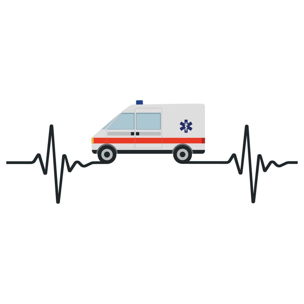 ilustración de un ambulancia con un legumbres vector