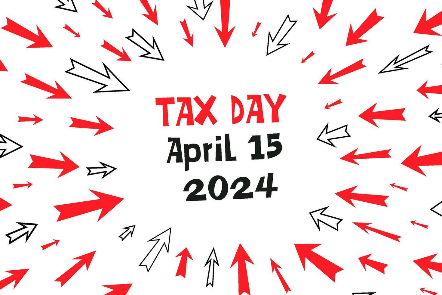 Red and White Tax Day Sign vector