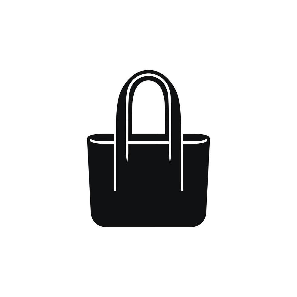Fashionable Tote Bag Silhouette vector