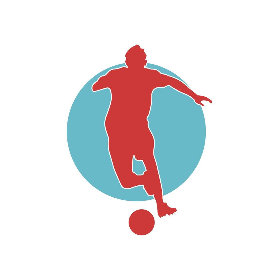 soccer player silhouette silhouette illustration vector