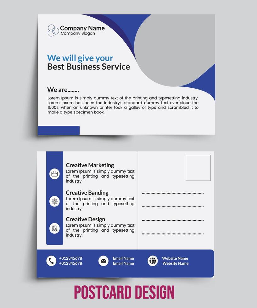 Corporate Postcard Design vector