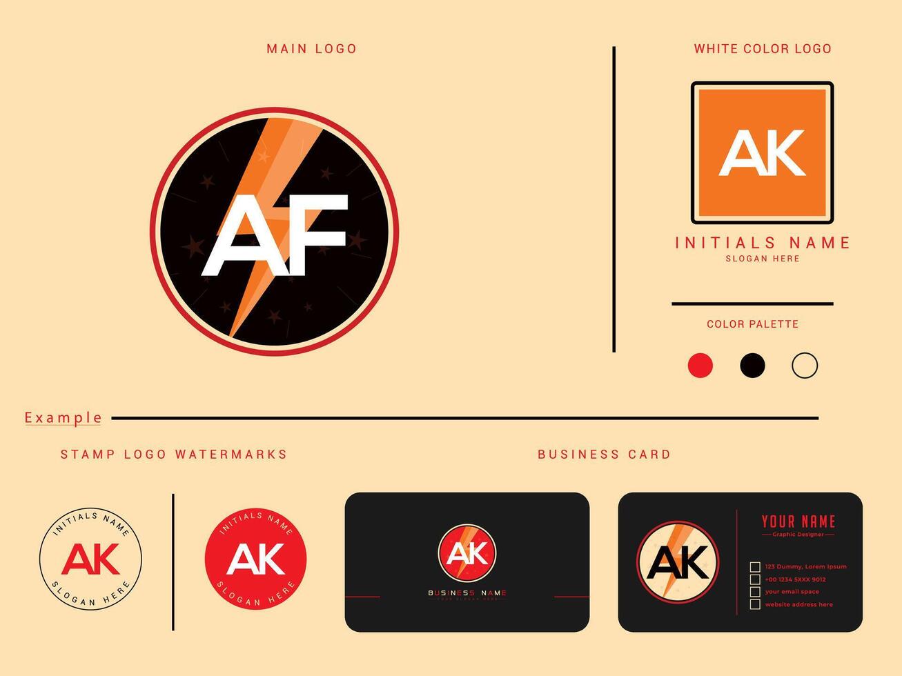 Modern Af Electric Logo, Abstract AF Logo Letter Icon Design vector
