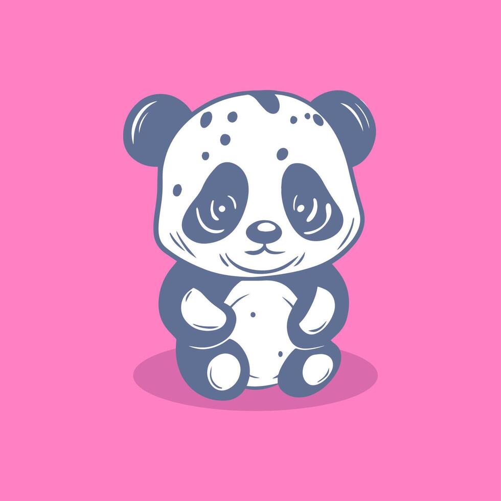 linda panda icono ilustración vector