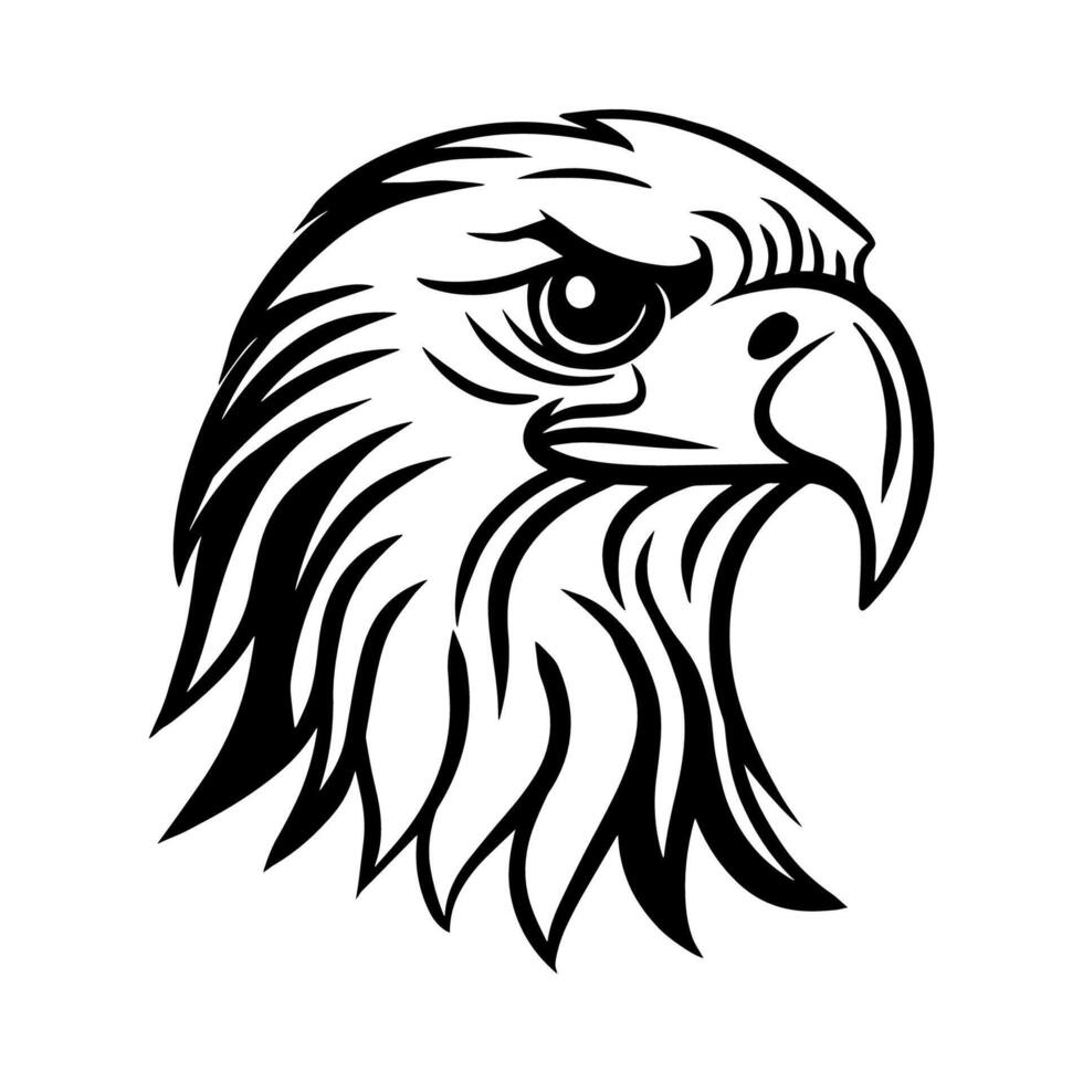 Hand drawn eagle outline vector