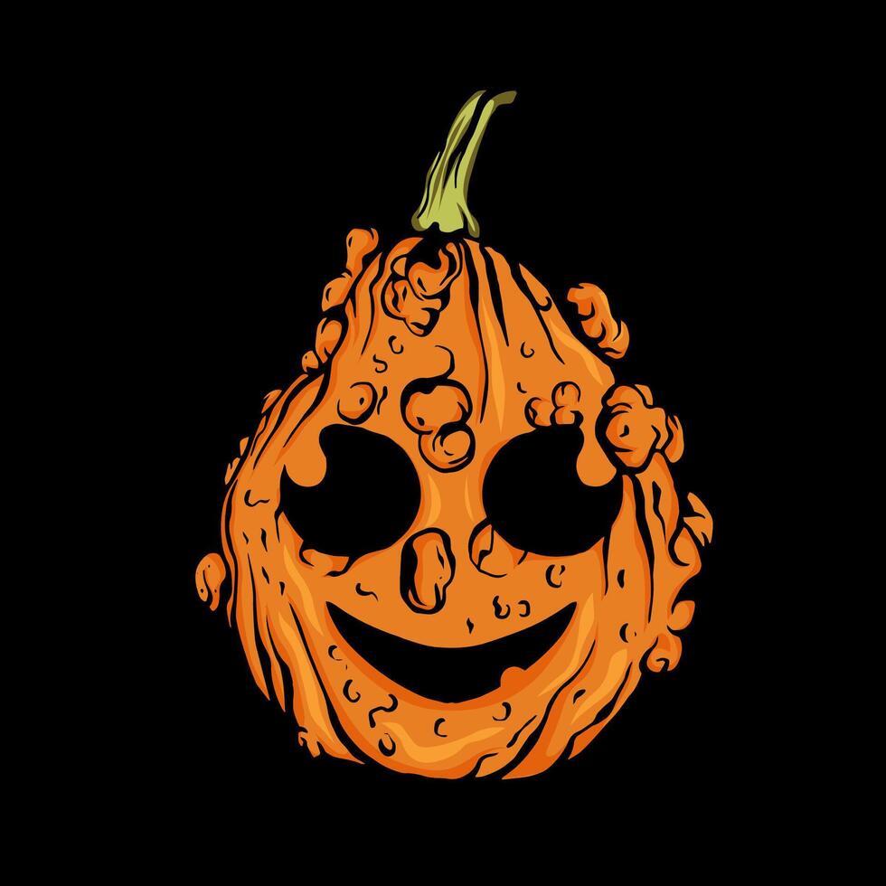 scary pumpkin illustration vector