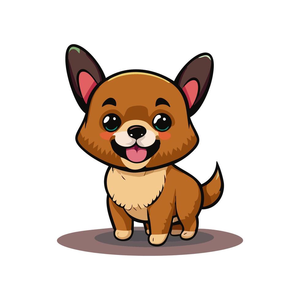 lindo perro sonriendo vector