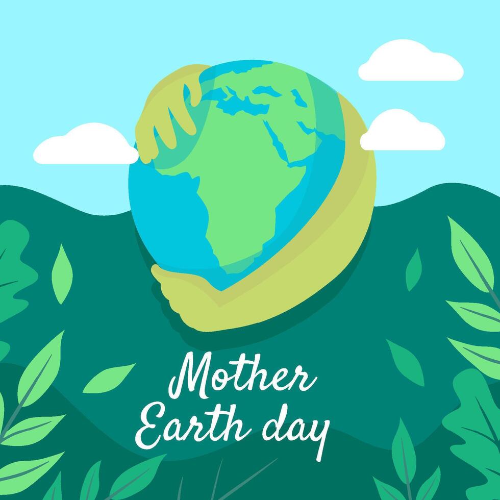 mother earth day illustration vector