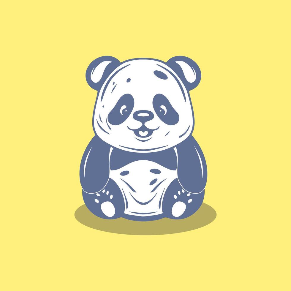 Cute panda Icon Illustration vector