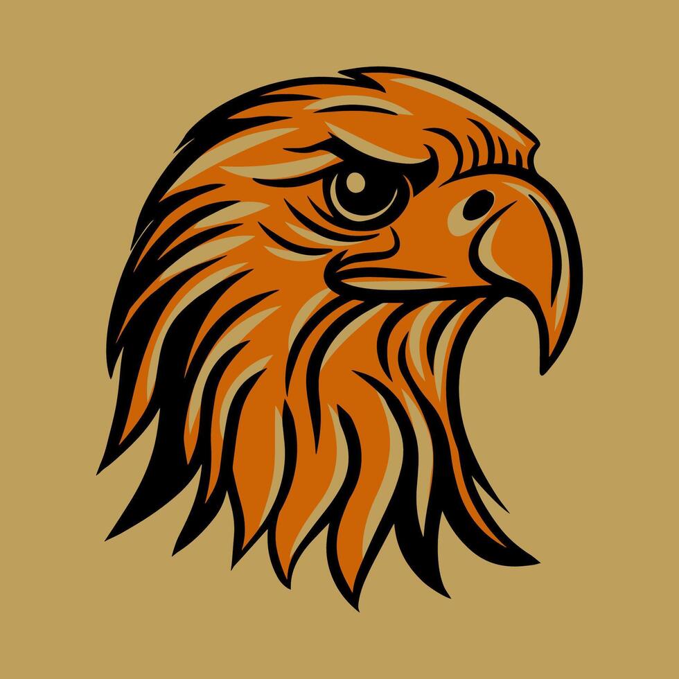 Hand drawn eagle design template vector