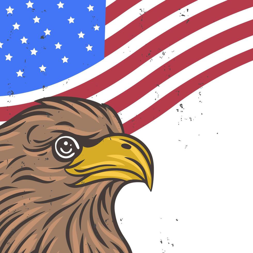 4th of july with eagle background vector