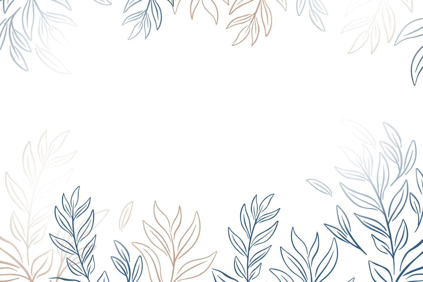 Hand drawn floral outline background vector