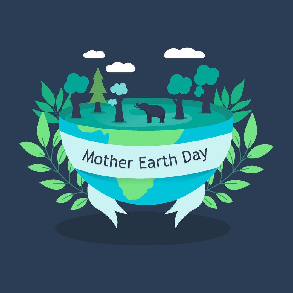 Hand drawn mother earth day vector