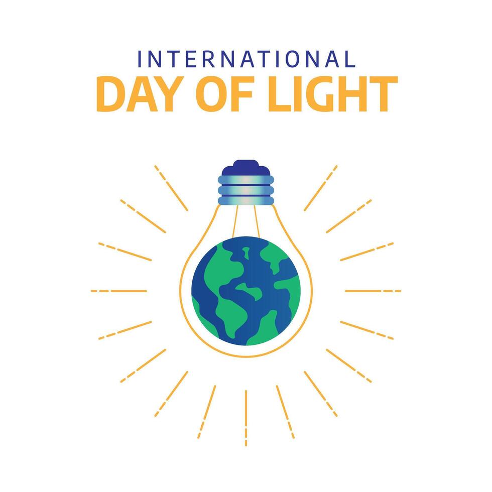 International Day of Light design template. light design. hand . eps 10 ...