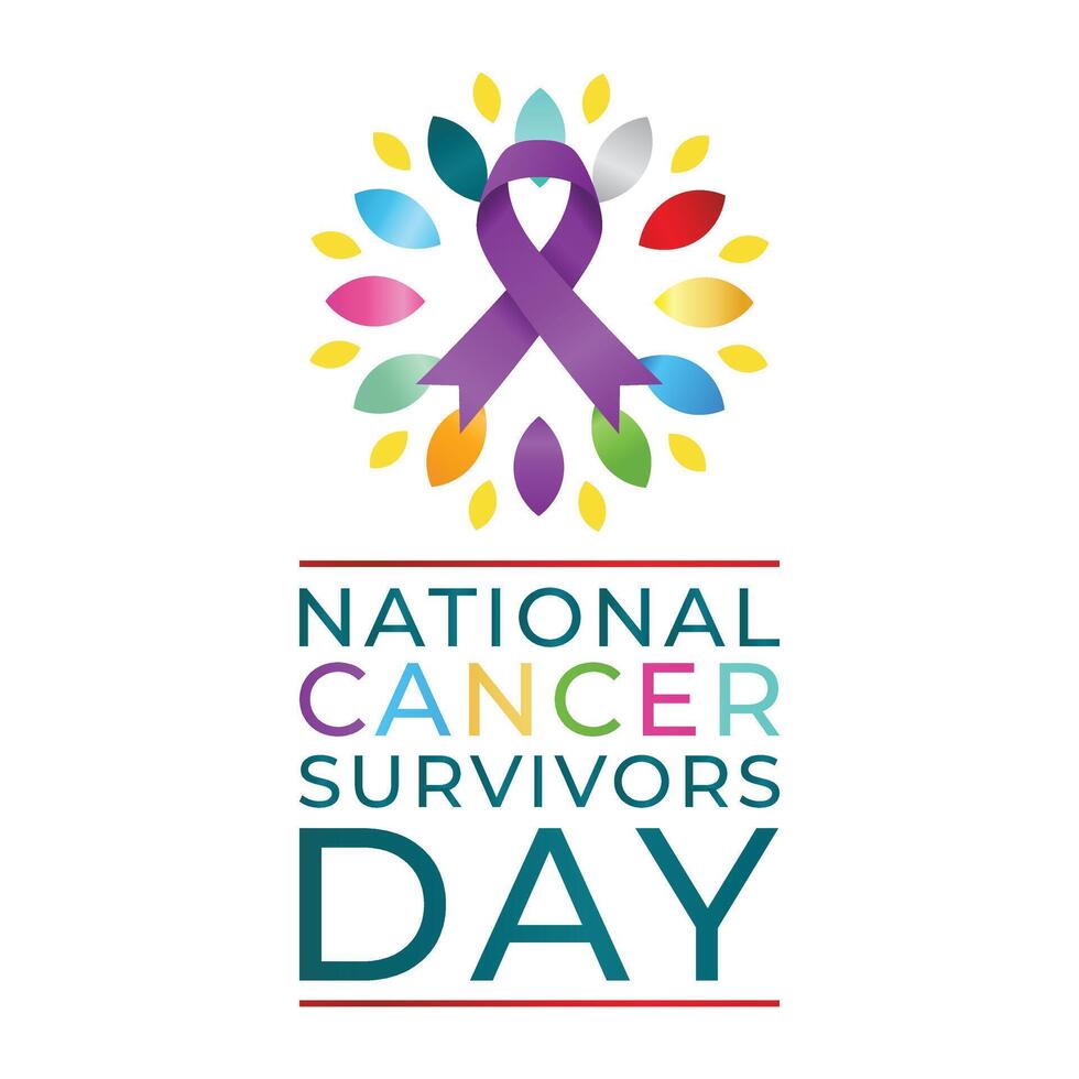 National Cancer Survivors Day design template. cancer ribbon design. flat design. eps 10. vector