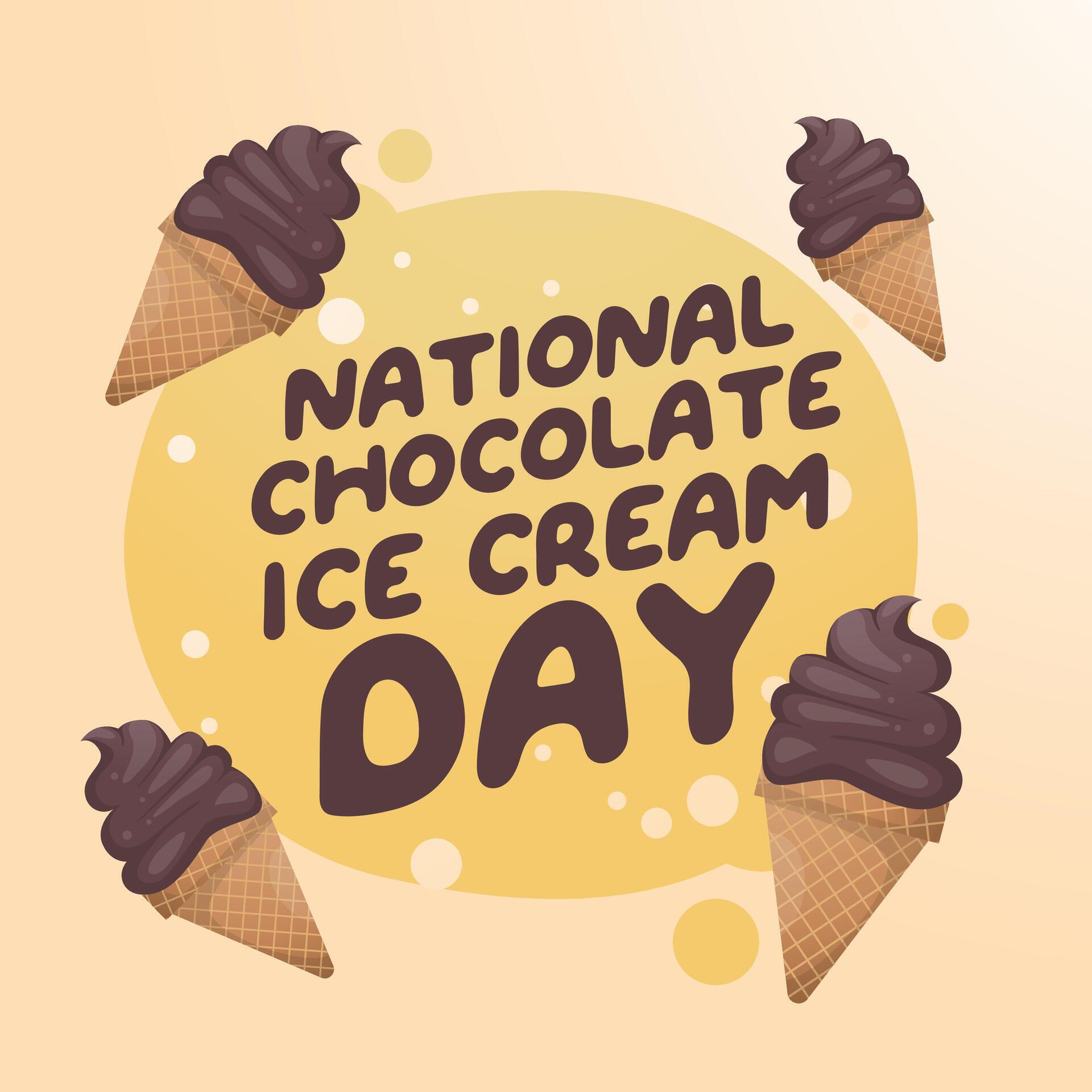 National Chocolate Ice Cream Day design template. chocolate ice cream design. flat design. eps