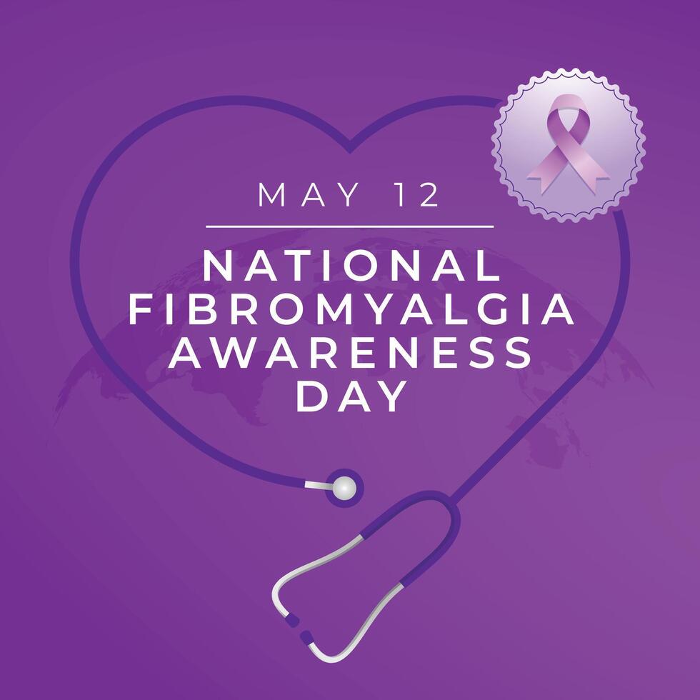 National Fibromyalgia Awareness Day design template. purple ribbon . ribbon . flat design. eps 10. vector
