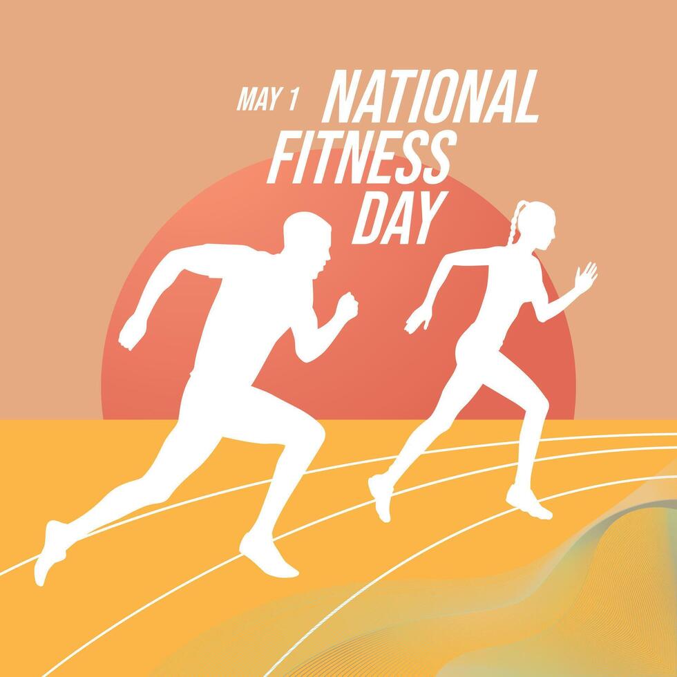 National Fitness Day design template good for celebration usage. fitness illustration. fitness day. eps 10. vector