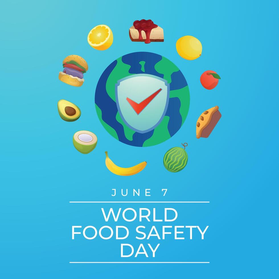 World Food Safety Day design template. food design. globe design. flat design. eps 10. vector