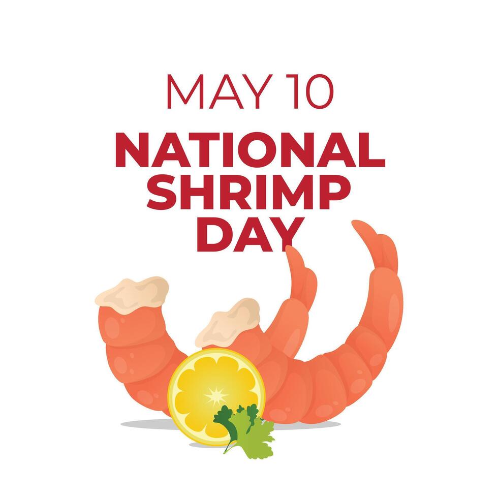 National Shrimp Day design template. shrimp design. shrimp image. eps 10. flat design. seafood. vector