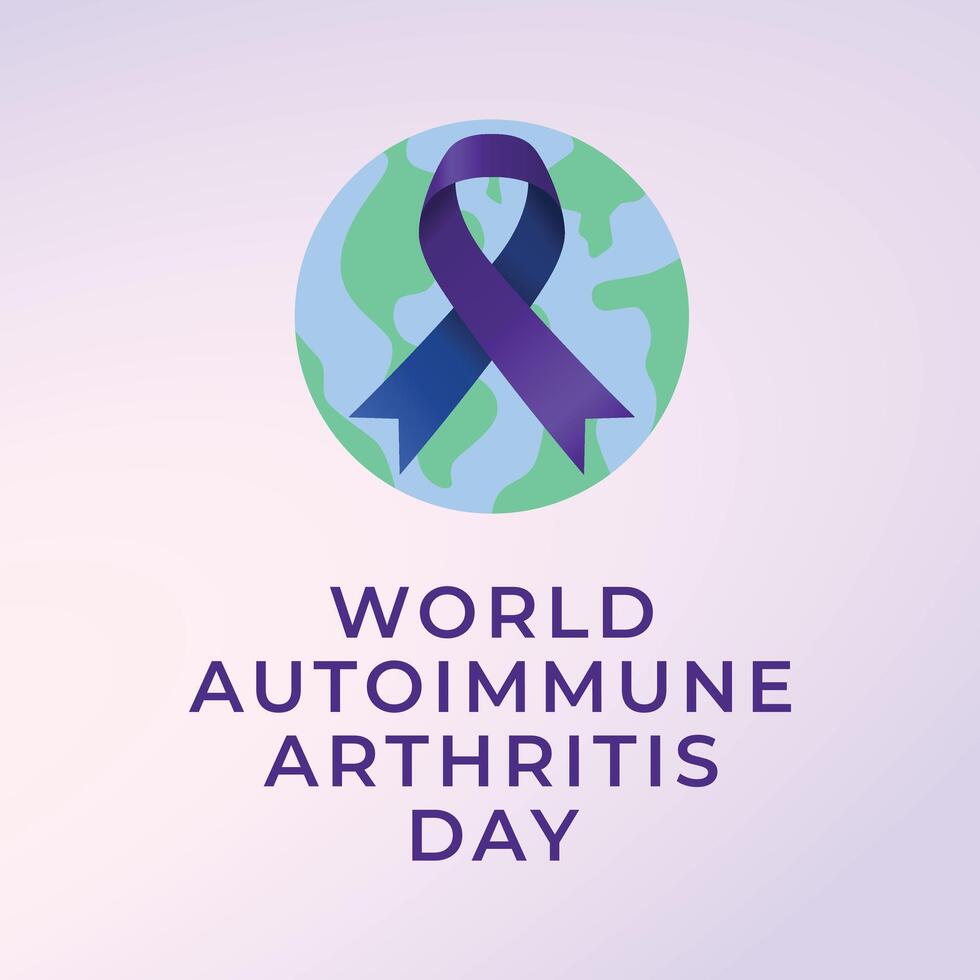 World Autoimmune Autoinflammatory Arthritis Day design template. purple ribbon design. ribbon . eps 10. vector