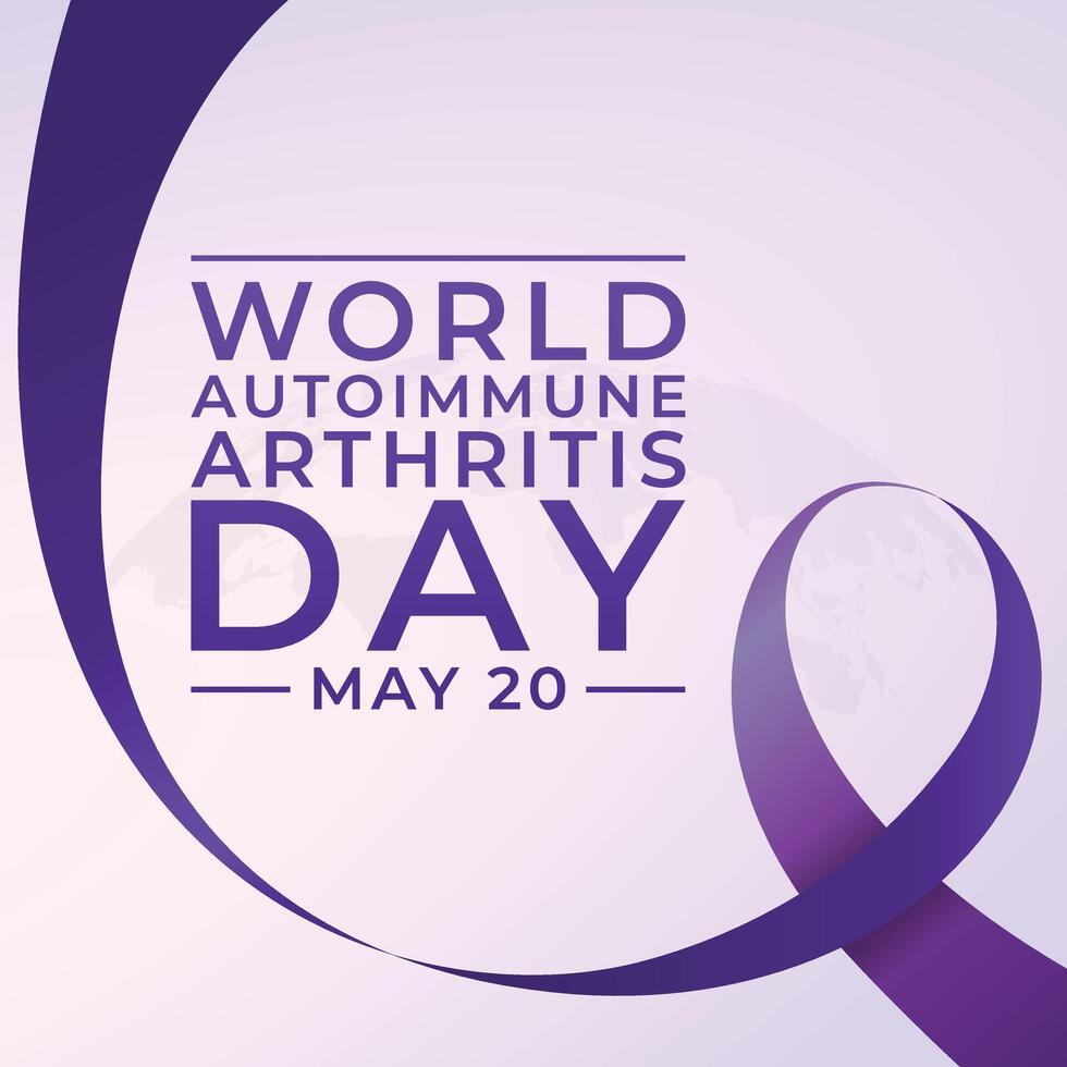 World Autoimmune Autoinflammatory Arthritis Day design template. purple ribbon design. ribbon . eps 10. vector