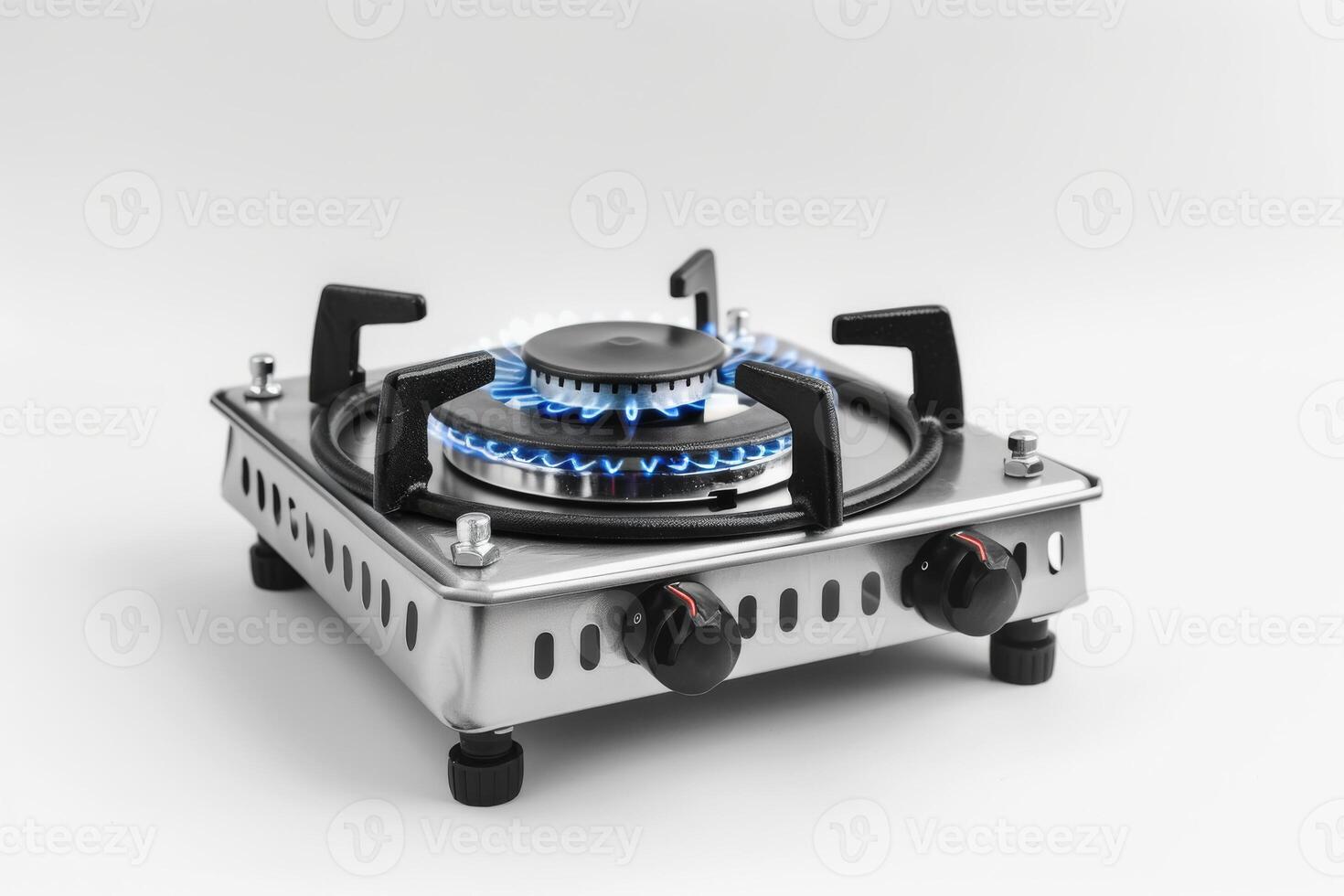 Compact Gas Stove for Camping Isolated on White Background photo