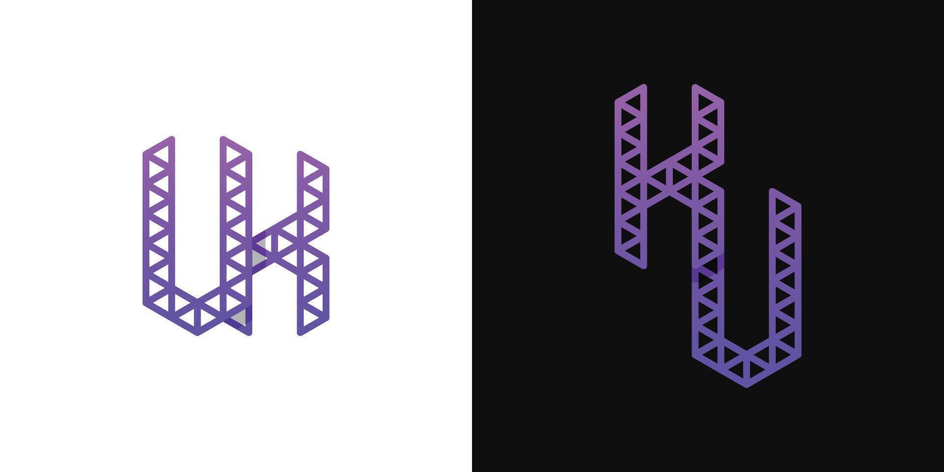 letras ku y Reino Unido polígono logo, adecuado para negocio relacionado a polígono con ku o Reino Unido iniciales vector