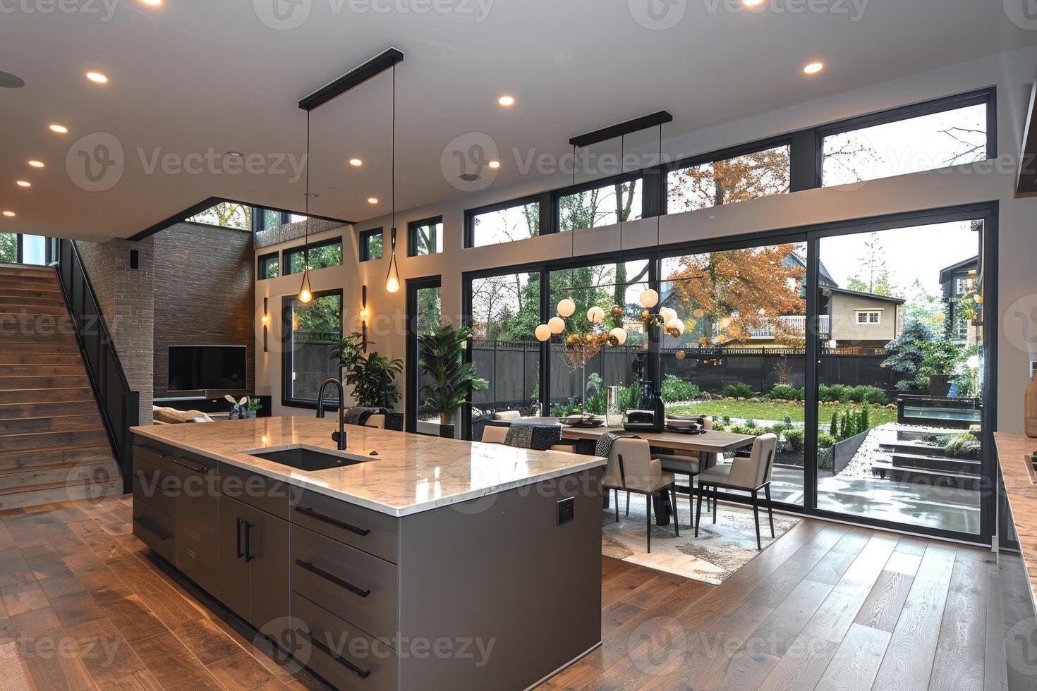 modern elegance of a kitchen design at home professional advertising photography photo