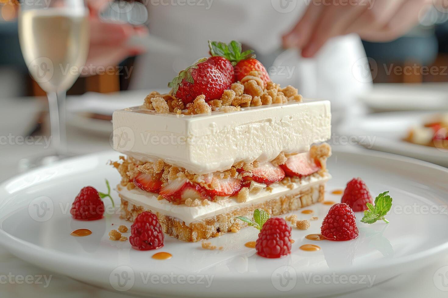 a chef makes delicious desserts professional advertising food photography photo