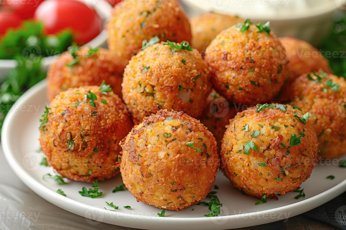 Falafels are deep fried balls traditionally found in Middle Eastern cuisine food professional advertising food photography photo