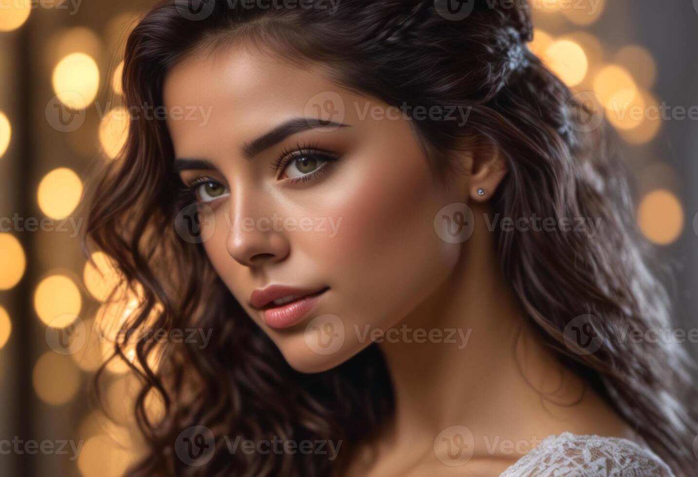 A Portrait Of Breathtakingly Gorgeous, Exotic, Beautiful Woman. photo