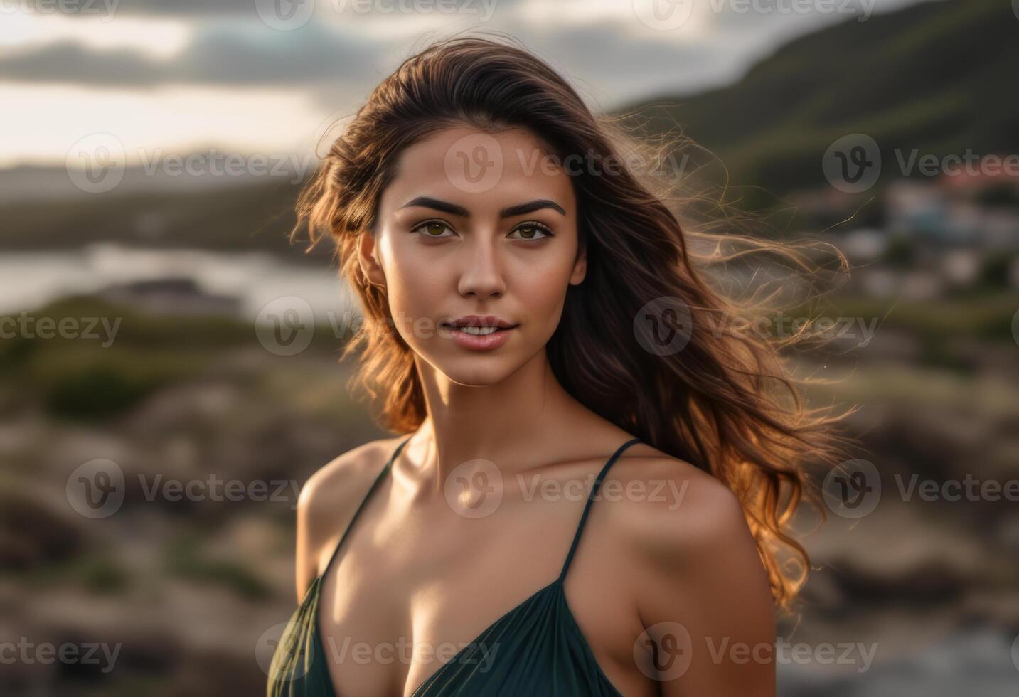 A Portrait Of Breathtakingly Gorgeous, Exotic, Beautiful Woman. photo