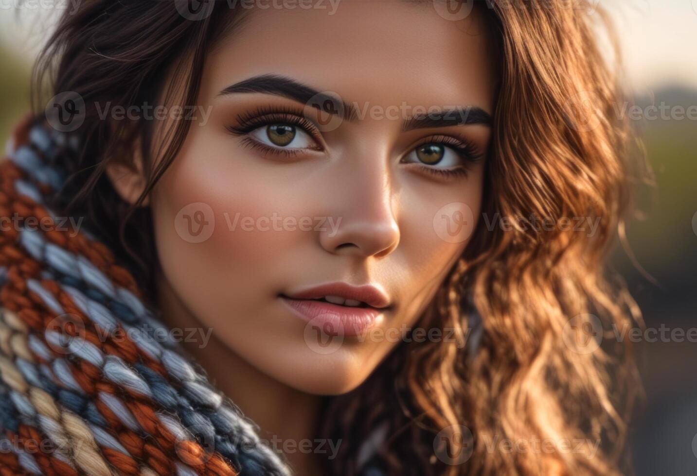 A Portrait Of Breathtakingly Gorgeous, Exotic, Beautiful Woman. photo