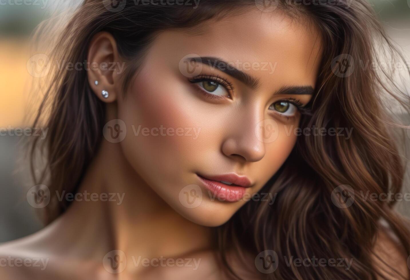 A Portrait Of Breathtakingly Gorgeous, Exotic, Beautiful Woman. photo