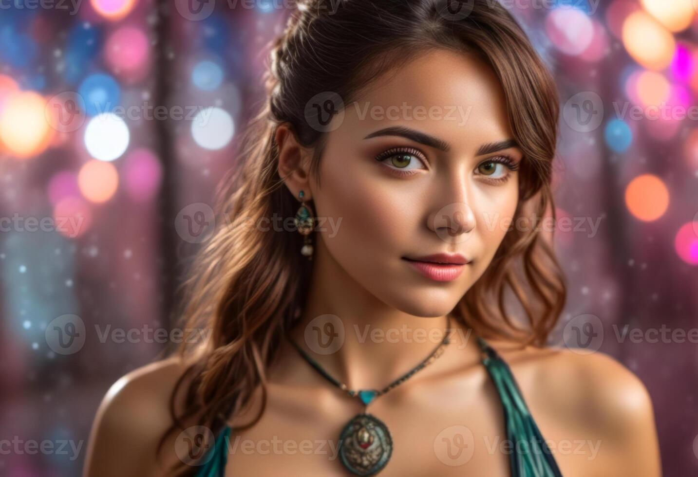 A Portrait Of Breathtakingly Gorgeous, Exotic, Beautiful Woman. photo