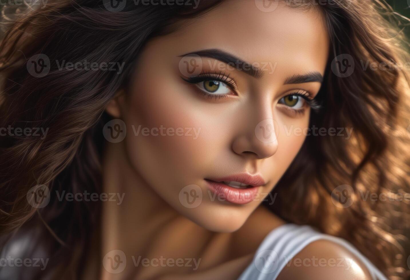 A Portrait Of Breathtakingly Gorgeous, Exotic, Beautiful Woman. photo