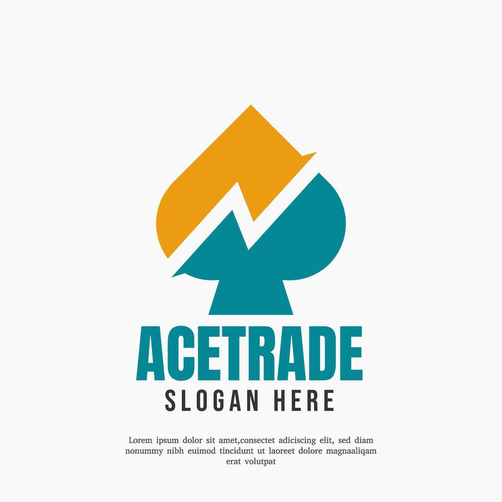 ace combination logo and trading chart. It is suitable for use as a trading logo. vector