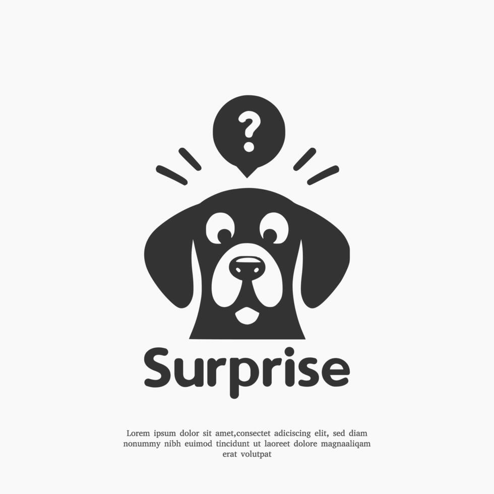silhouette surprised dog logo vector