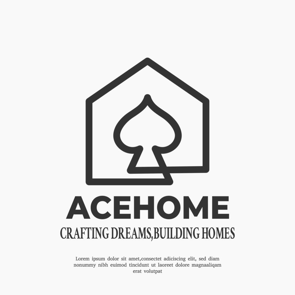 Ace Home logo design template vector