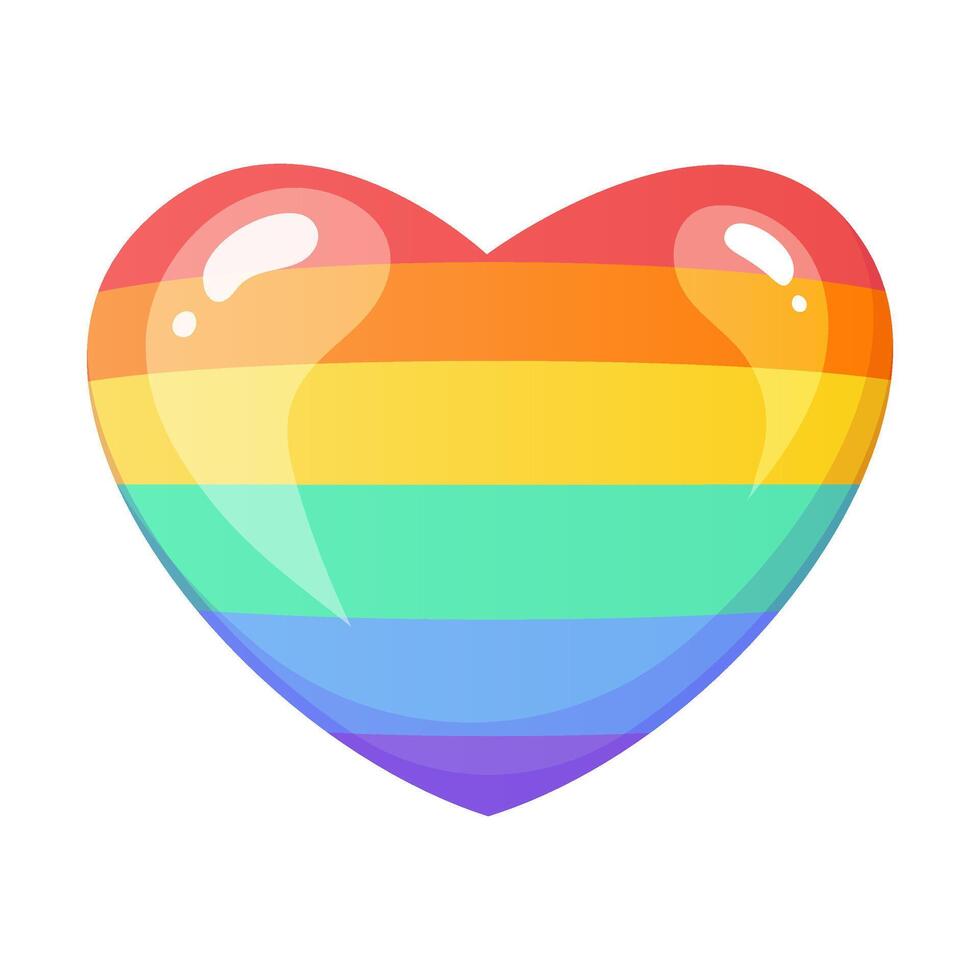 Rainbow heart isolated on white. LGBTQ community element vector