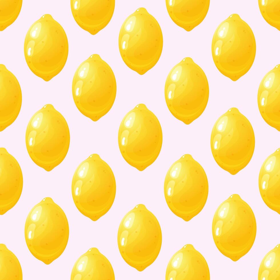 Seamless pattern with cartoon lemon. Fruit textile print vector