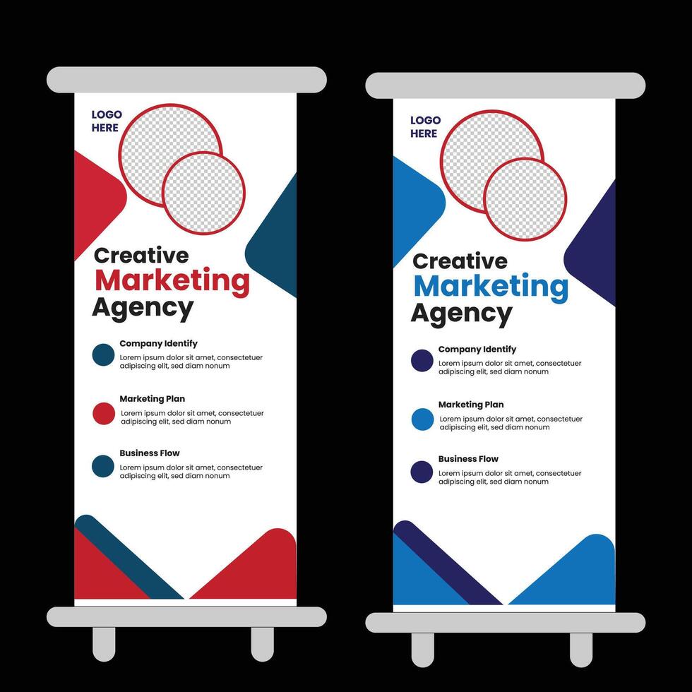 Modern Roll Up and abstract pull up promotion design template vector
