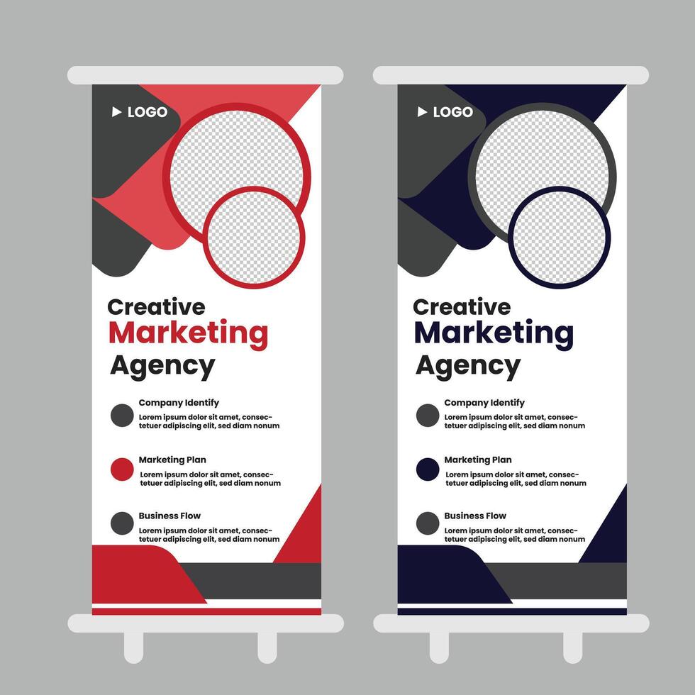 Modern Roll Up and abstract pull up promotion design template vector