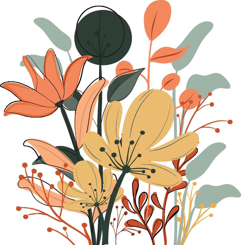 Flat Flower Delight. Perfect to sticker, icon and any marchandise vector